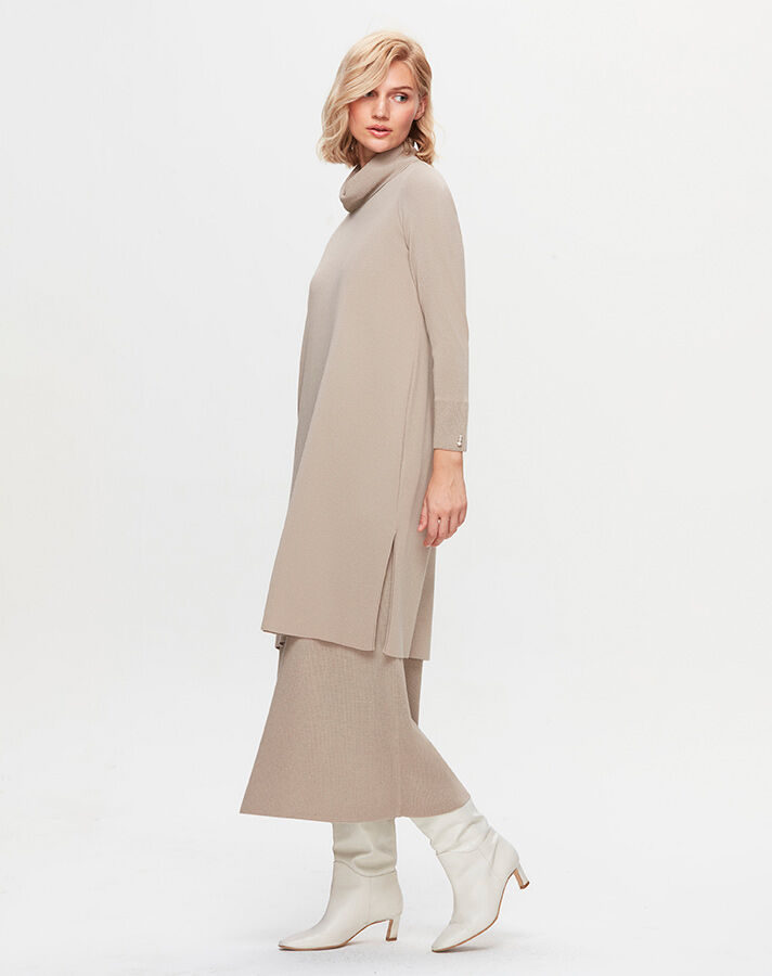 T25K-4004 Turtleneck Long Dress - 1
