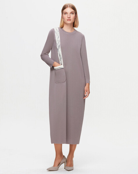 T25K-4011 Cebi ve Önü Keçe Detaylı Elbise SCURE-MİNK - MISS DALIDA (1)