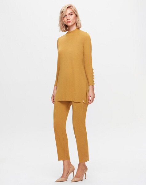 T25K-6001 Uzun Kollu Basic Triko Tunik DOTE-MUSTARD 