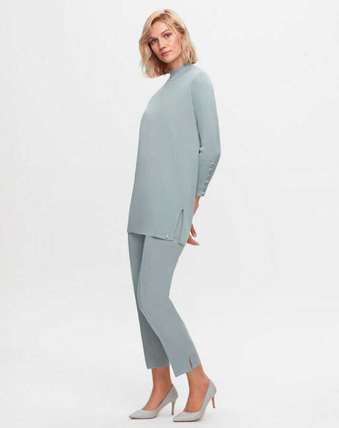T25K-6001 Uzun Kollu Basic Triko Mania Reseda Tunik 