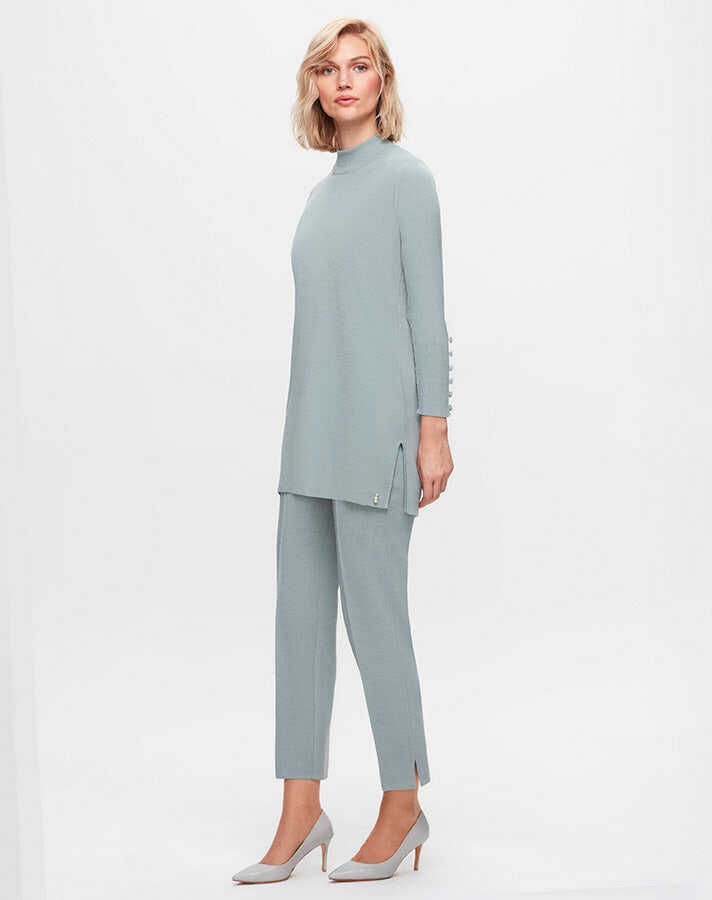 T25K-6001 Uzun Kollu Basic Triko Mania Reseda Tunik - 3