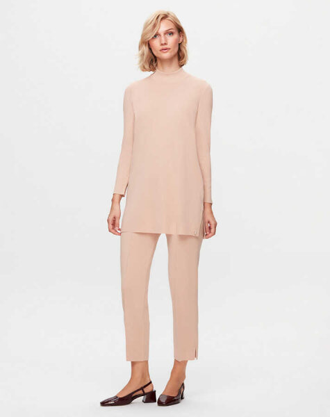 T25K-6001 Uzun Kollu Basic Triko Tunik YR01H-SALMON 