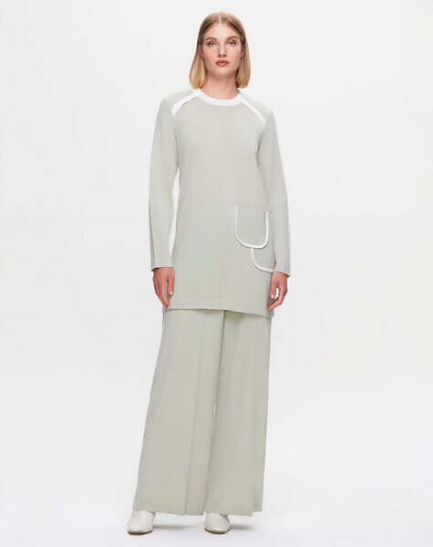 T25K-6027 İki Cepli Triko Tunik RIVER - 1