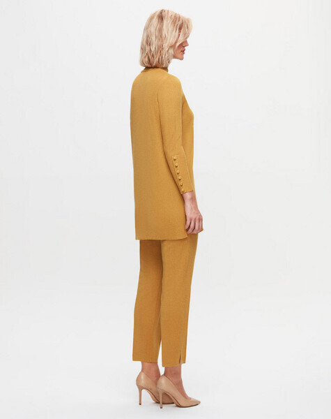 T25K-7000 Dar Paça Triko Pantolon DOTE-MUSTARD - 3
