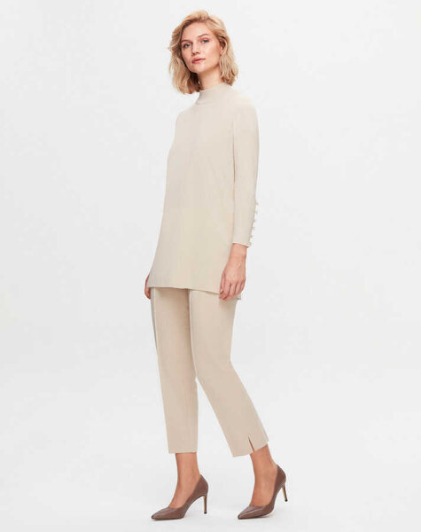 T25K-7000 Dar Paça Triko Sand Pantolon 