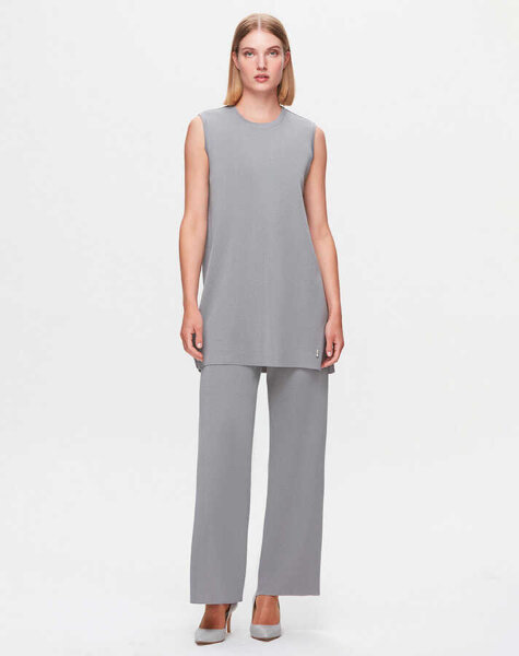 T25K-7001 Bol Paça Triko Pantolon VİALE-GREY - MISS DALIDA
