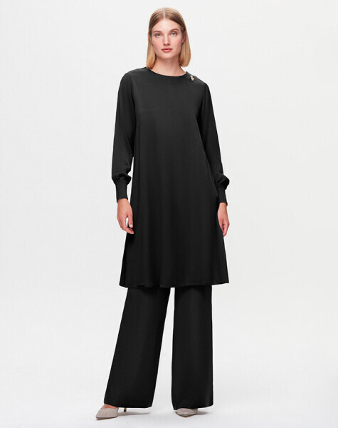 T25K-7015 Bol Paça Cupro Pantolon BLACK 