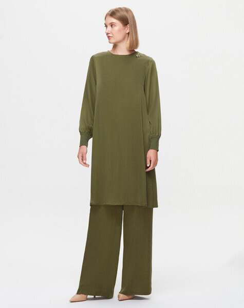 T25K-7015 Bol Paça Cupro Pantolon GREEN 