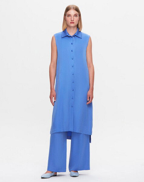 T25K-7015 Bol Paça Cupro Mavi Pantolon - 1