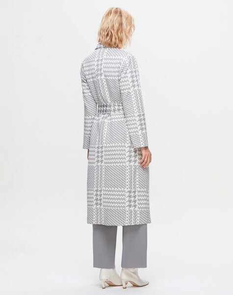 Piyedepıl Desenli Gri Kaban - 2