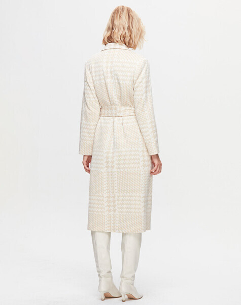 Piyedepıl Desenli Bej Kaban - 2