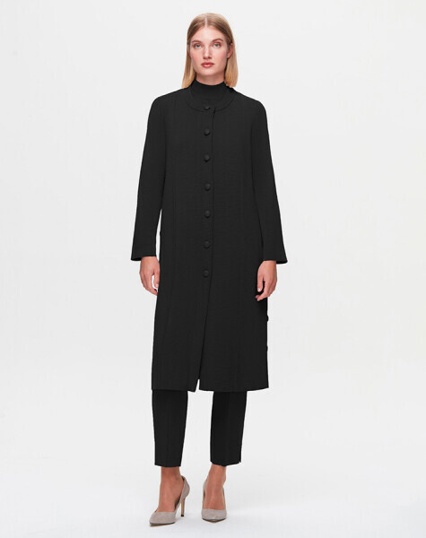 Çelik örgü Düğmeli Siyah Ceket - MISS DALIDA