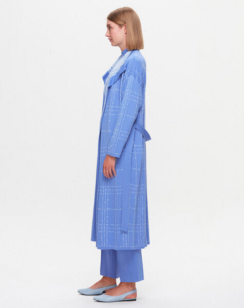 T25K-9002 Beli Kuşaklı Triko Hırka PANNO-SAPPHIRE - 3