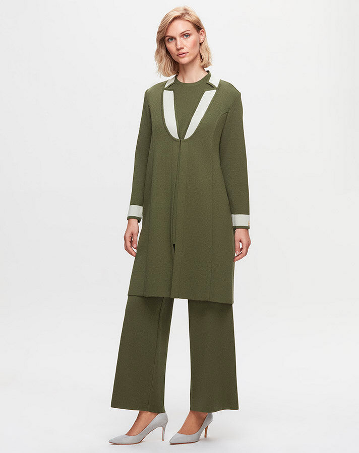 T25K-9003 Collar Detailed Agraffiti Long Cardigan - 6