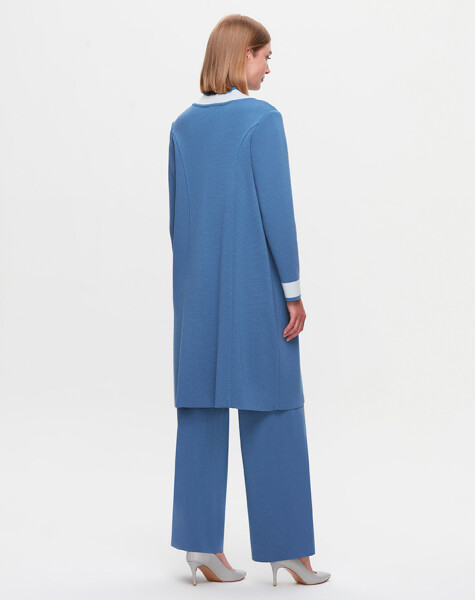 T25K-9003 Collar Detailed Agraffiti Long Cardigan - 15