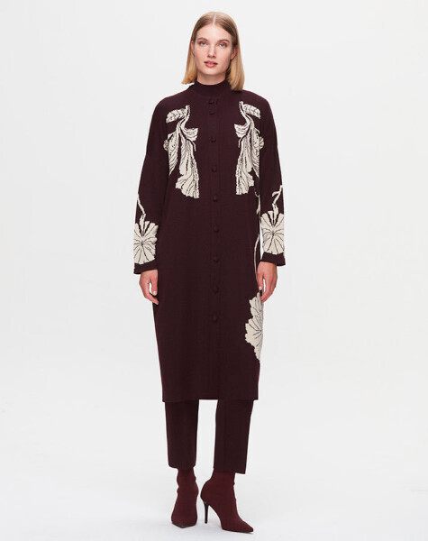 Önü Çiçek Desenli Siyah Hırka - MISS DALIDA (1)