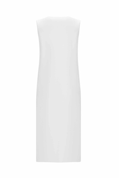 Fermuarlı Uzun Triko Ekru Yelek - MISS DALIDA (1)