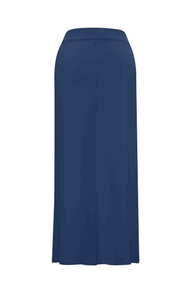Düz Renk A Kesim Triko Indigo Etek - 2