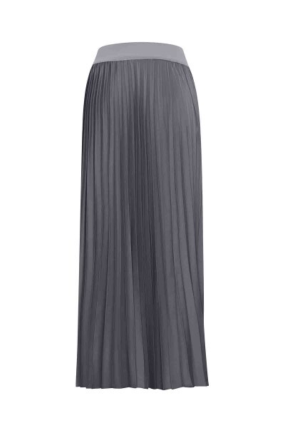 Düz Renk Plise Antrasit Etek - MISS DALIDA (1)