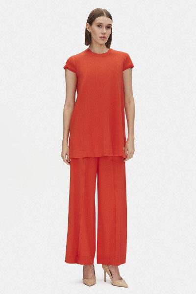 Kolsuz Basic Triko Kıırmızı Tunik 