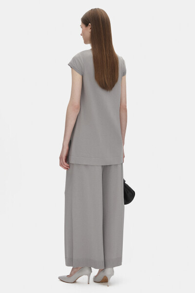 Kolsuz Basic Triko Mavi Tunik - 13