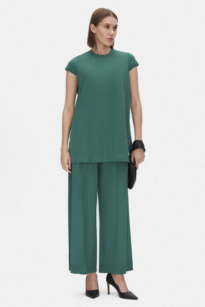 Kolsuz Basic Triko Olive Tunik - 5