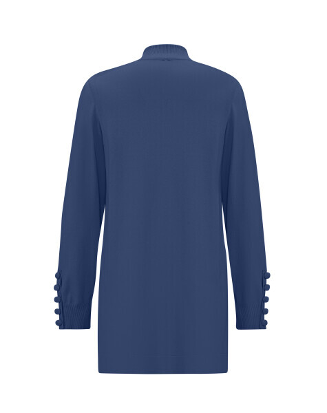 Uzun Kollu Triko İndigo Tunik - 2