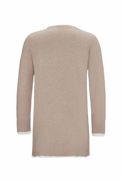 Yakası Yırtmaçlı Triko Vizon Tunik - MISS DALIDA (1)