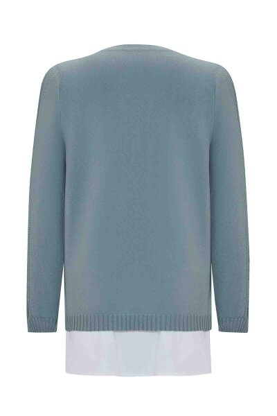 Saç Örgü Detaylı Triko Çağla Tunik - 2