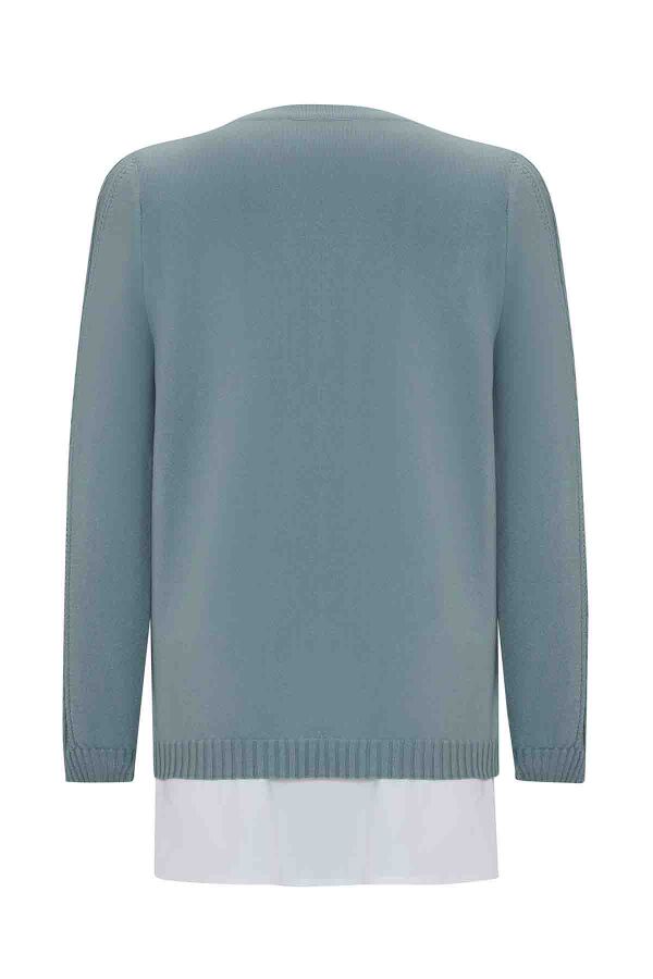 Saç Örgü Detaylı Triko Çağla Tunik - 2