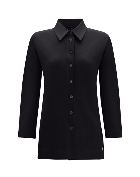 Gömlek Yaka Triko Siyah Tunik - MISS DALIDA