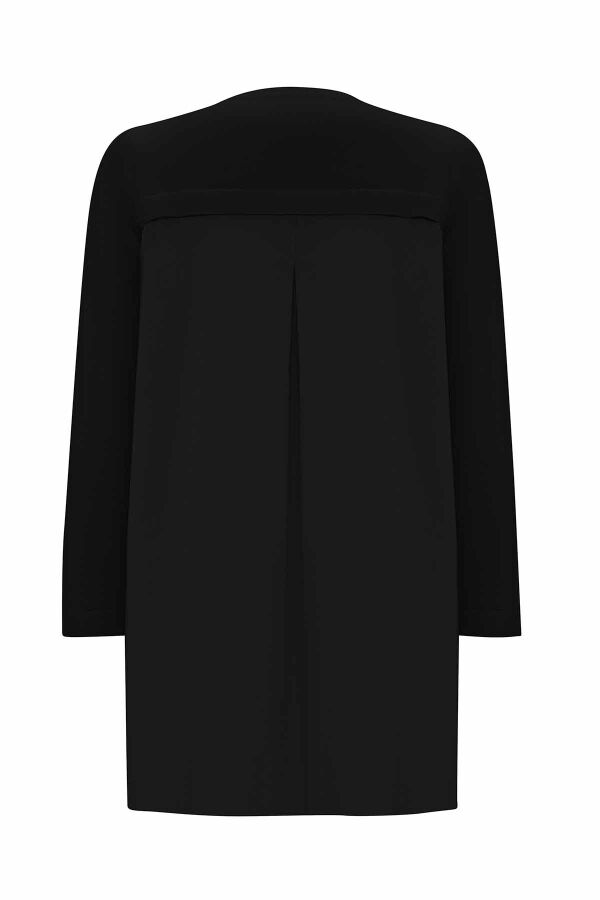 Poplin Cepli Triko Siyah Tunik - 2
