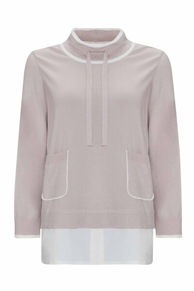 Yakası Büzgülü Cepli Triko Vizon Tunik - MISS DALIDA