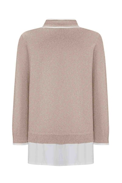 Yakası Büzgülü Cepli Triko Vizon Tunik - 2