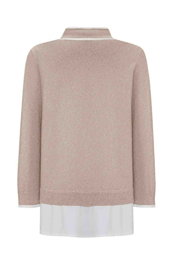 Yakası Büzgülü Cepli Triko Vizon Tunik - 2