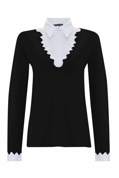 Kısa Kollu Triko Siyah Tunik - MISS DALIDA