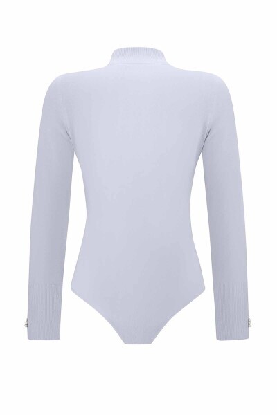 Touch Me Dik Yaka Gri Bodysuit - 2