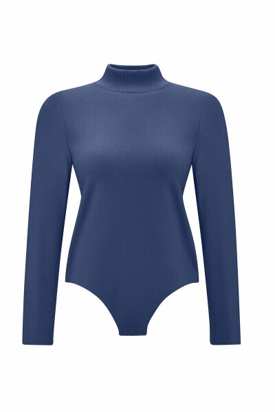 Touch Me Dik Yaka Lacivert Bodysuit - 1