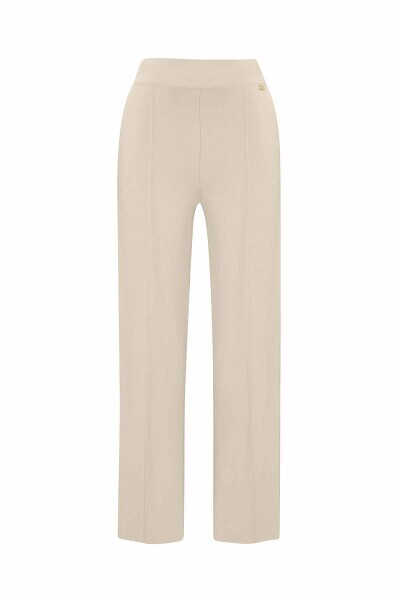 Dar Paça Triko Taş Rengi Pantolon - 1