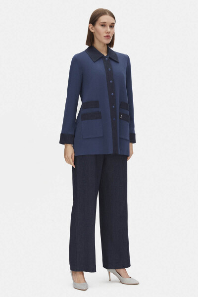 Denim Boru Paça Indigo Pantolon - Miss Dalida