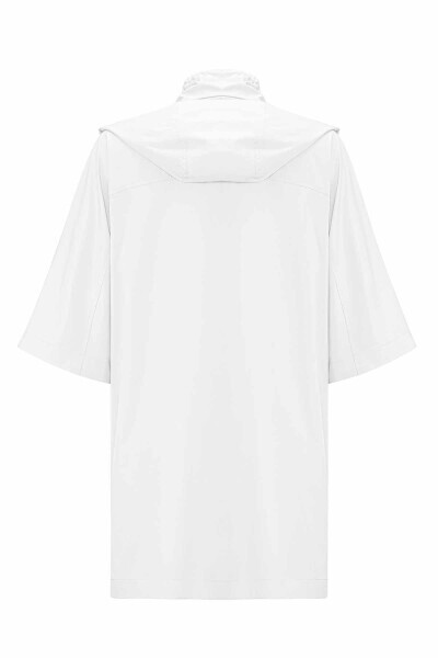 Astarı Desenli Kumaş Ekru Yağmurluk - 2