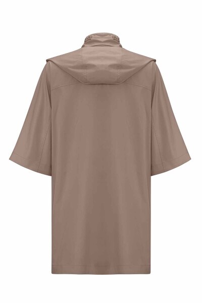 Astarı Desenli Kumaş Vizon Yağmurluk - 2