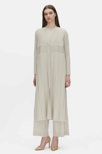 Fitilli Uzun Triko Smoke Hırka 