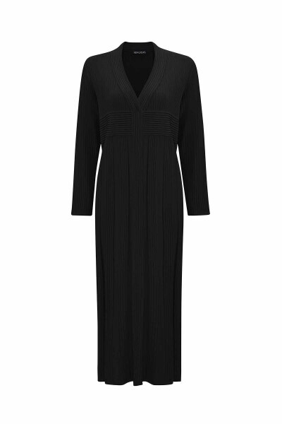 Fitilli Uzun Triko Siyah Hırka - MISS DALIDA