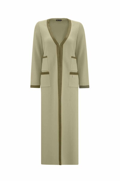 Dört Cepli Triko Olive Hırka 