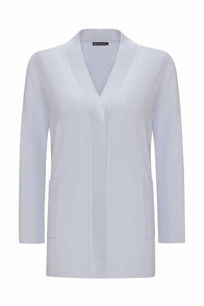 Touch Me Düz Renk Triko Gri Hırka 