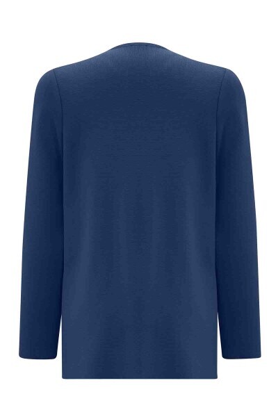 Kruvaze Düğmeli Kısa Lacivert Hırka - MISS DALIDA (1)