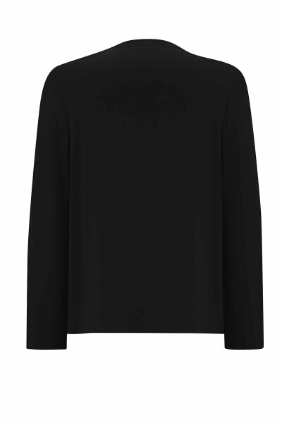 Düz Renk Düğmeli Siyah Hırka - MISS DALIDA (1)