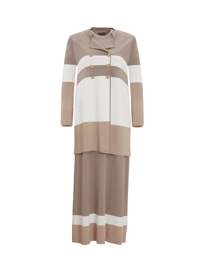 T25Y-0001 Double Breasted Collar Jacket Dress Suit - 4