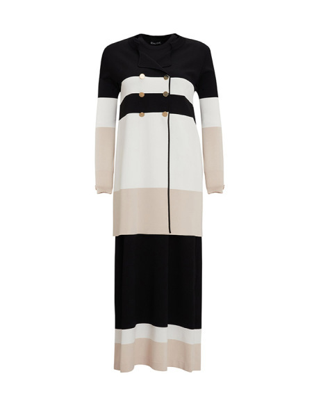 Kruvaze Yaka Ceket Elbise Siyah Takım - Miss Dalida